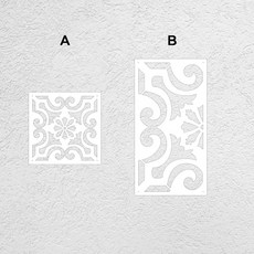 회화용 벽 스텐실 석고 장식 템플릿 가구 제작자용 빈티지 레트로 바로크 로코코, S229_M 25cmX50cm - B, 1개