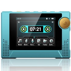 64GB 80s 레트로 MP3 플레이어 HD 스피커 MP3 카세트 향수 플레이어 다이나믹 레트로 UI 테이프 드라이브 모양 휴대용 블루투스 MP3 음악 플레이어 50시, 블루
