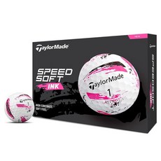 TaylorMade TMJ24 SpeedSoft INK PNK 12入 Speed Soft 墨水粉紅高爾夫球 2024年款 粉紅色, 1個