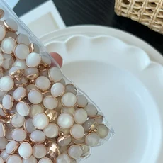 10pcs 예쁜 생크 단추 10mm 라운드 골드 컬러 금속 여자 의류 액세서리 DIY 봉제 용품, 01 10mm, 01 10 pieces