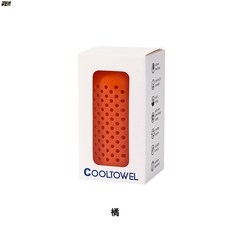 《YAG》涼感運動毛巾 快扣收納冰絲 戶外登山降溫消暑工作, 橘, 1個