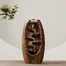 窯變藍色左右逢源陶瓷倒流香薰爐擺件, 黃色左右逢源擺件