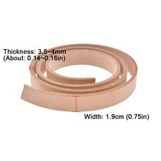 인조가죽시트지 가죽 수선패치 1롤 식물성 태닝 소가죽 스트립 3.5-4mm 두께의 천연 무지 스트랩 1.4-3.9cm x 100-125cm DIY 벨트 가방용, [02] 1.9cm