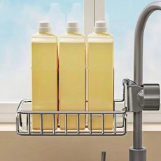 不銹鋼水龍頭置物架，瀝水收納洗碗百潔布海綿水槽架, 無規格, 普通款