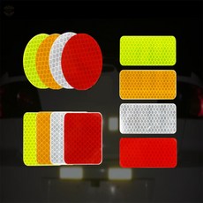 리캐스토어 리플렉터 반사 스티커 야광스티커, 정사각형 오렌지, 1개