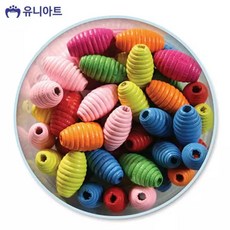 유니아트 5000통 모양 비즈 4번 나무비즈 타원 골뱅이/구멍/구슬/꿰기/공예/용/목걸이/팔찌/DIY/만들기, 5000개