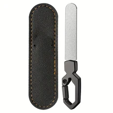 호환 휴대용 네일 파일 세척 광택 매니큐어 파일 퀵 릴리스 디자인 양면 젖빛 소재 네일 아트 T, 01 Black with bag, 01 Black with bag