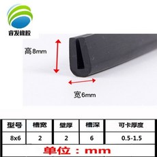橡膠包邊條 型防撞護邊條 鋼板木材玻璃卡條 臺北出貨 290, 1個, 圓底 8*6內卡0.5-1.5毫米