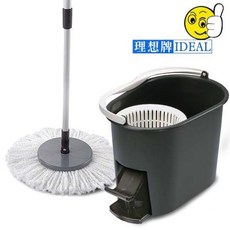 GS MALL 台灣製造 360度旋轉拖把 - 2000轉 清潔拖把組, 1個