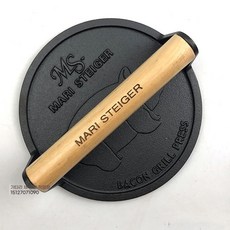 무쇠 스테이크 누름판 고기 핸들 누르개 프레스 그릴, G. 8cm 돼지 스타일