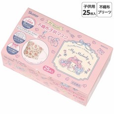 [25매입] 산리오 재팬 마이멜로디 어린이 캐릭터 마스크, 단일 옵션, 25개
