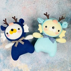 청룡이 용 양말인형 만들기 (실+바늘 포함), 파랑, 1개