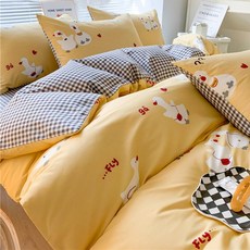 무인양품 순면 이불 커버 180x200 150x200 싱글, 즐거운 오리