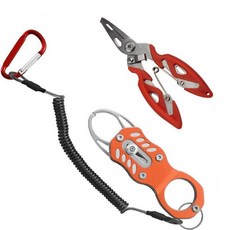 【199出貨】不鏽鋼迷你控魚器 新款多功能控魚鉗 便攜釣魚用品 取魚工具鉗 路亞鉗, 橙色控魚器+路亞鉗, 1個