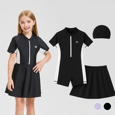 오르웨인 여아 생존수영복 UPF50+ 자외선 차단 아동 실내수영복 초등 래쉬가드