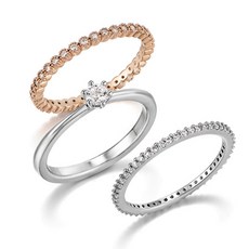 엘르 여성용 럭셔리 레이어드 링 3종 세트 ELBRWR109