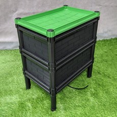 育材【開心田園樂】雙層通氣式廚餘堆肥箱 D17N 可分離組合式設計 家庭園藝有機肥料製作, 1套