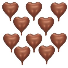 올리브파티 하트 은박풍선 18인치 45cm 파티용품 세트, 10매, 브라운