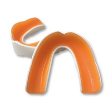 NORDITION 雙層運動牙套 - 護齒器 護牙套 成人(送收納盒) 台灣製 拳擊 散打 泰拳 護具 護牙 MMA 重訓 耐磨, 白+橘色, 1個