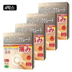 1+1 통증 완화 관절 패치 미쓰이약업 냉찜질 온찜질 무릎 어깨 목 파스, 6매/박스 × 4개