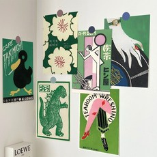 墻壁裝飾 10張日系復古青上村明信片原創墻上裝飾明信片臥室文藝墻面卡片, 1個