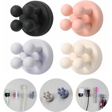 마인드셋 디자인 면도기 홀더 - 샤워용 거울에 부착된 4개의 자가 접착 실리콘 칫솔 벽걸이 수건 욕실 주방 거실 사무실용 기능성 방수 후크