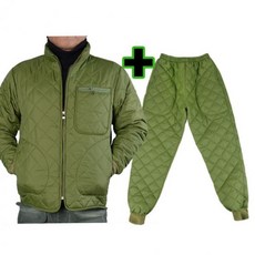 주문폭주 따뜻한 깔깔이 세트 카키 방한복 작업복 겨울점퍼 깔깔이 패딩점퍼 솜바지 방한바지