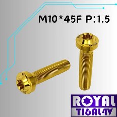 ROYAL 鈦合金螺絲 M10*45F P:1.5 飛碟頭型螺絲, 1個