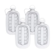 휴대용 아이스볼 메이커 14구 얼음 트레이 보틀 물병, 4개