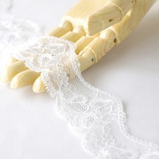 하트꽃송이 라셀레이스 폭 5cm 흰색, 1개