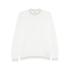 일레븐티 스트라이프 트리밍 코튼 스웨터