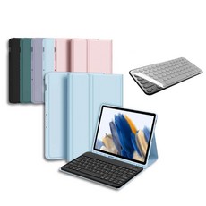 삼성 갤럭시탭 A8 10.5 호환 블루투스 키보드 케이스 북커버 S펜수납 SM-X200N X205N 케이스나라, 핑크