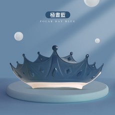 DFMEI 寶寶洗頭神器兒童擋水帽嬰兒洗頭髮防水護耳小孩子洗澡浴帽子, 1個, 可調節【防迴流護眼護耳防菌防黴】皇冠-極晝藍:如圖