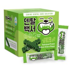 덴탈백서 가수분해 강아지 덴탈 기능성껌, 7g, 100개, 그린(관절+장)[S]
