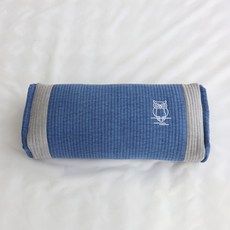 아르떼베딩 부엉이 풍수 자수 경추 목 메밀베개, 1개, 부엉이 사각 메밀베개(블루)