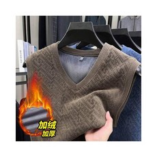男士加絨加厚V領背心