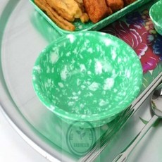 해결사의잡화점 국내산 쑥멜라민 볼공기 레트로그릇 업소용멜라민그릇, 1개