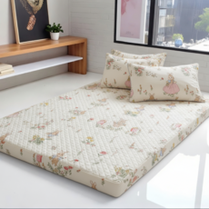 씽윤 귀여운 패턴 토퍼 커버 12cm 완전고정형 얇은매트리스 누빔 커버 [12cm내 토퍼/매트리스전용], Type01
