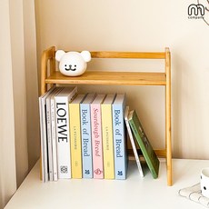 MCOMPANY 원목 미니 책꽂이 전면 사무실 책상 정리함 틈새 간이 인테리어 책장 선반 수납장 북앤드 책상위 정리 수납함 소형 책엔드 북선반 책지지대 [DP-ALF5485471]
