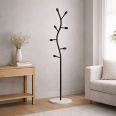 차르미콜 스탠드 옷걸이 S라인 나뭇가지 심플 인테리어 행거, 블랙