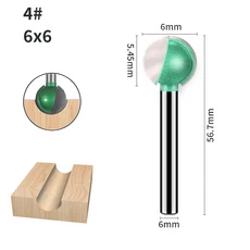 3MM 및 생크 볼 노즈 엔드 밀 목공 코브 CNC 커터 반경 텅스텐 카바이드 라우터 비트, 17 6x6