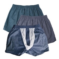 BYC 6013 순면 프리시티 더블망사 트렁크 사각팬티 3종 남성용