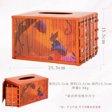 빈티지 인더스트리얼 공예 클래식카 모형 트럭 컨테이너 티슈 거실 탁자 장식품, 솔방울 케이스, 1개