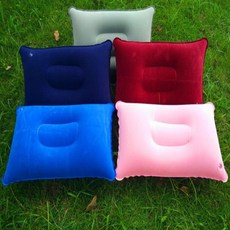 1+1 휴대용 캠핑 에어베개 여행용, 블루 2개