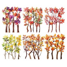 AuriicLeaf Foliage PET 스티커 세트 스크랩북 저널링 DIY 공예 및 미술 용품용 잎 가지 150개 199616 7823045771, 잎이 많은 가지