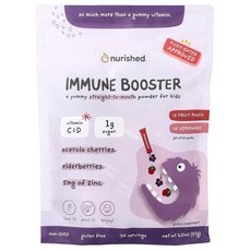 Nurished 면역력 강화제 과일 펀치 레모네이드 스틱팩 30개 57g(2.01oz) NUH-22813, Nurished, 면역력 강화제, 과일 펀치, 레모네이, 57g