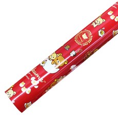 코코 뉴리락쿠마 비닐롤포장지 대, 레드, 1개