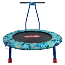 Jolly 兒童叢林主題彈跳床，附安全扶手，室內運動玩具，色彩鮮明，安全穩固，組裝簡單, 植物樂園, 1個