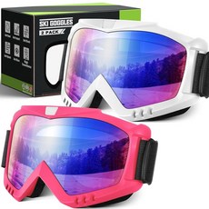YENPK 스키 고글 남자 여자 스노보드 자외선 차단 김 서림 방지 OTG 스노고글 스노모바일 스케이팅용, YENPK 스키 고글, 남성 여성용, 스노우보드 고글, 03. 화이트 프레임 멀티컬러 렌즈/핑크 프레임 멀티컬