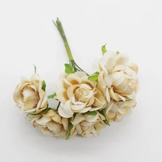 인공 실크 미니 꽃다발 홈 데코 DIY 인조 꽃 새해 크리스마스 화환 수제 6 18, 02 6pcs, 06 champagne, 1개